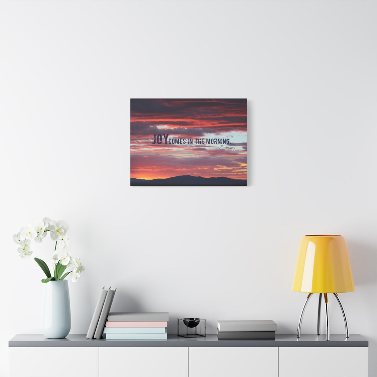 Scripture Canvas Comes In The Morning Psalm 30:5 Christian Wall Art Bible Verse Print Ready to Hang-Express Your Love Gifts