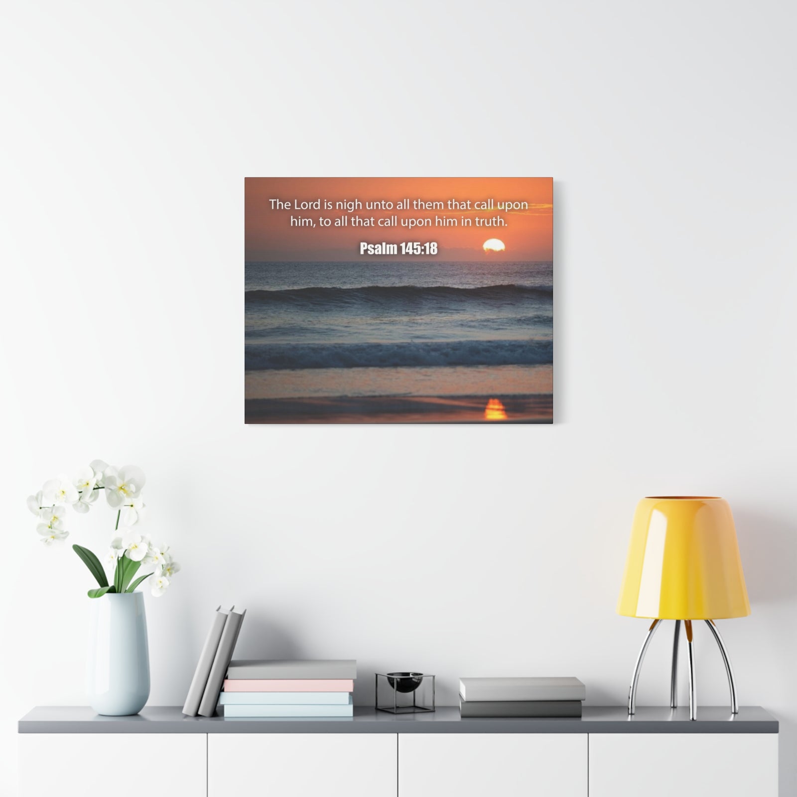Bible Verse Canvas The Lord is Nigh Psalm 145:18 Christian Home Decor Scripture Art-Express Your Love Gifts