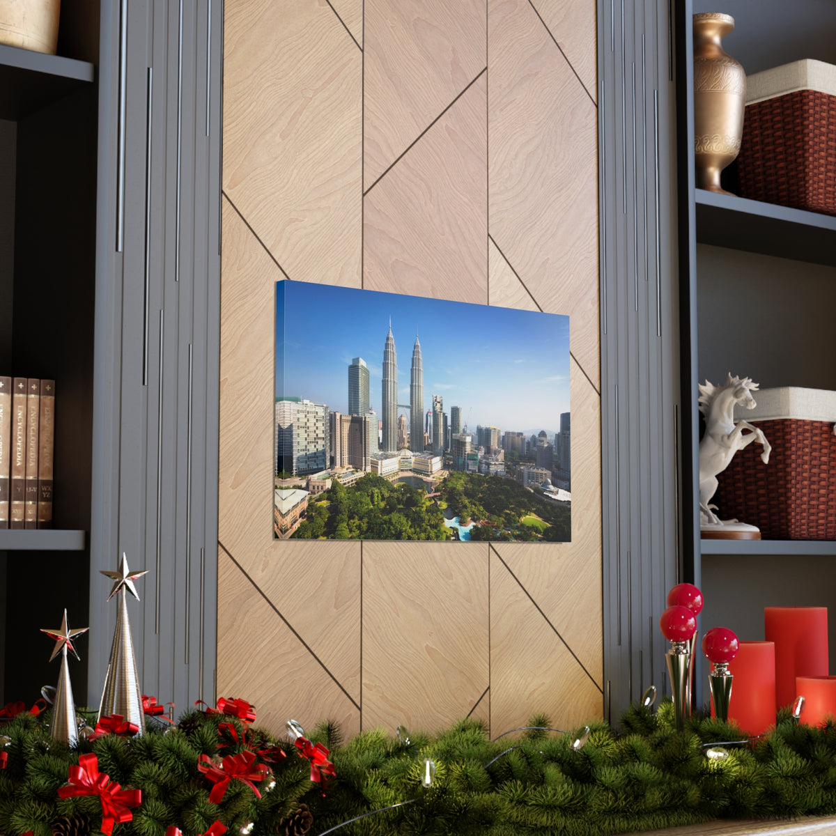 Kuala Lumpur Daytime Skyline Canvas Artwork High-Quality Breathtaking Stunning Cityscape for Home Decor Ready to Hang-Express Your Love Gifts