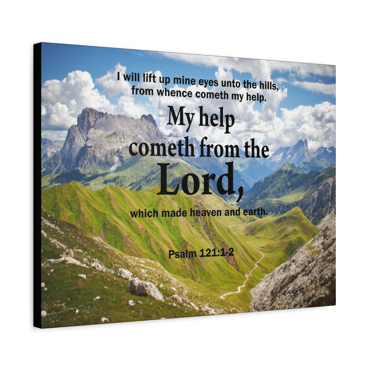 Bible Verse Canvas My Help is God Psalm 121:1-2 Wall Art Christian Home Decor-Express Your Love Gifts
