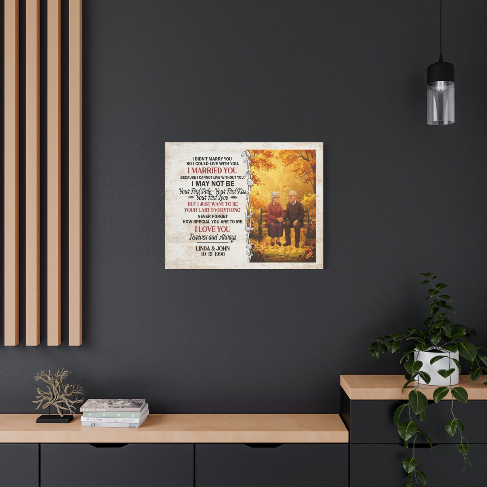 Personalized Anniversary Canvas Print “I Married You” – Romantic Couple Wall Art-Express Your Love Gifts