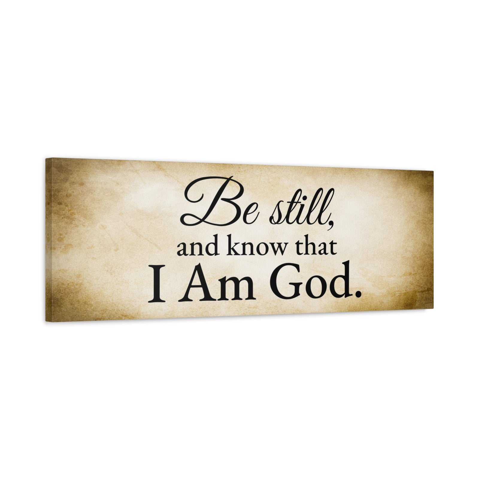 Scripture Walls Be Still Psalm 46:10 Gold Bible Verse Canvas Christian Wall Art Ready to Hang Unframed-Express Your Love Gifts