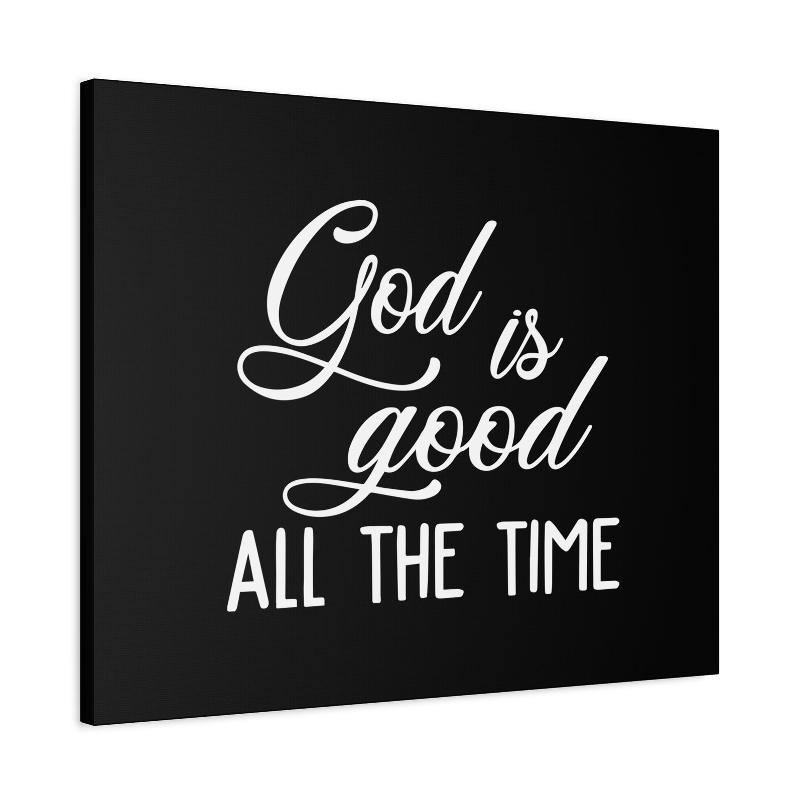 Scripture Canvas God Is Good All The Time Psalm 100:5 Black Christian Wall Art Bible Verse Print Ready to Hang-Express Your Love Gifts