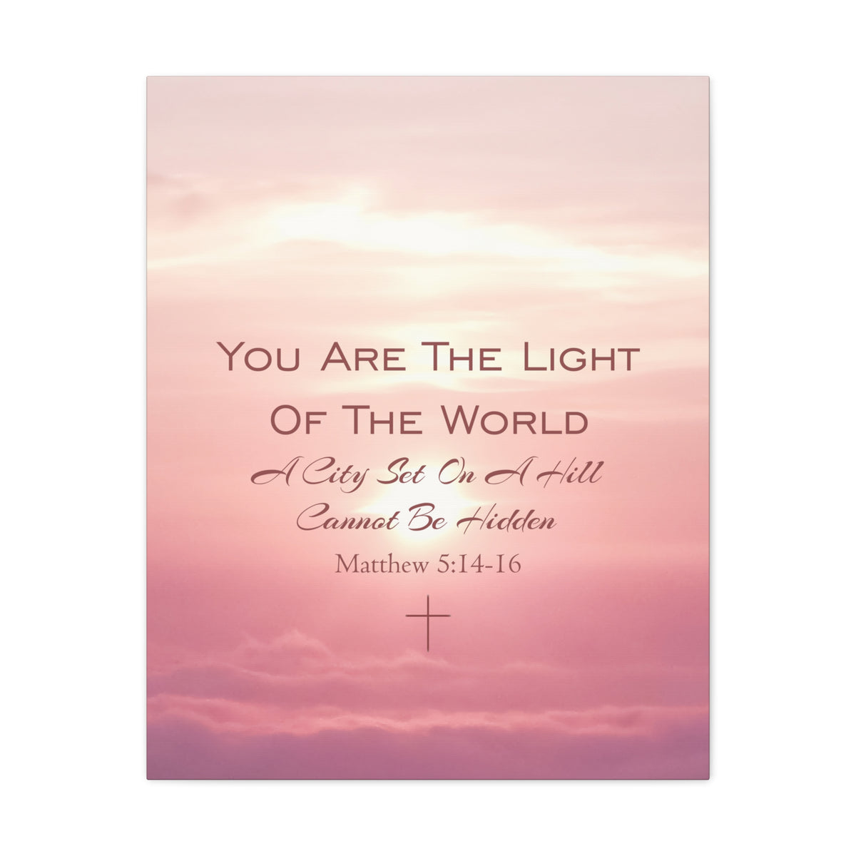 Scripture Canvas You Are The Light Matthew 5:14-16 Christian Wall Art Bible Verse Print Ready to Hang-Express Your Love Gifts