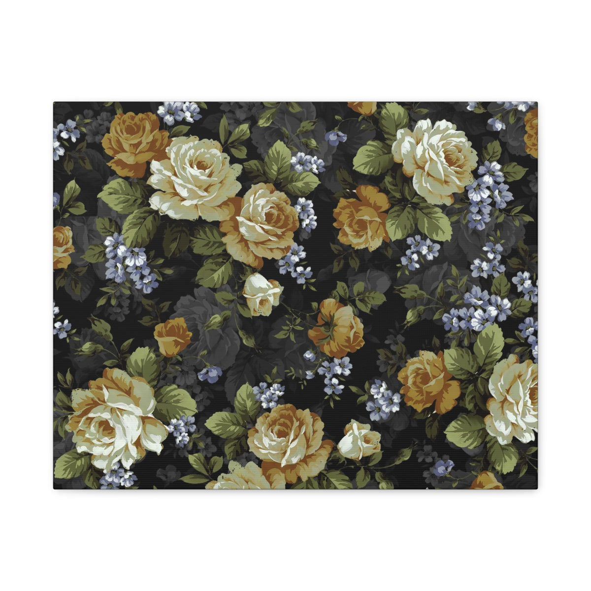 Monochrome Rose And Gray Small Flowers Flower Canvas Wall Art for Home Decor Ready-to-Hang-Express Your Love Gifts