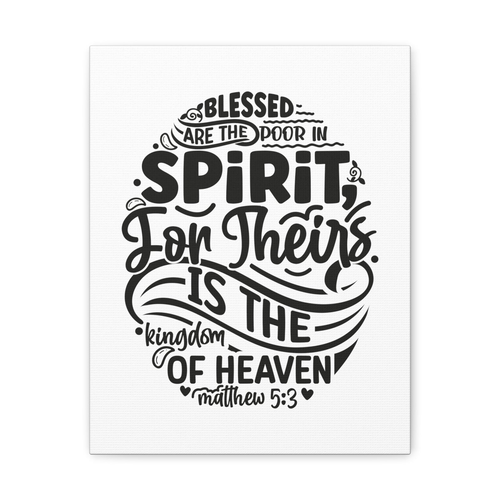 Scripture Walls Matthew 5:3 Kingdom of Heaven Bible Verse Canvas Christian Wall Art Ready to Hang Unframed-Express Your Love Gifts