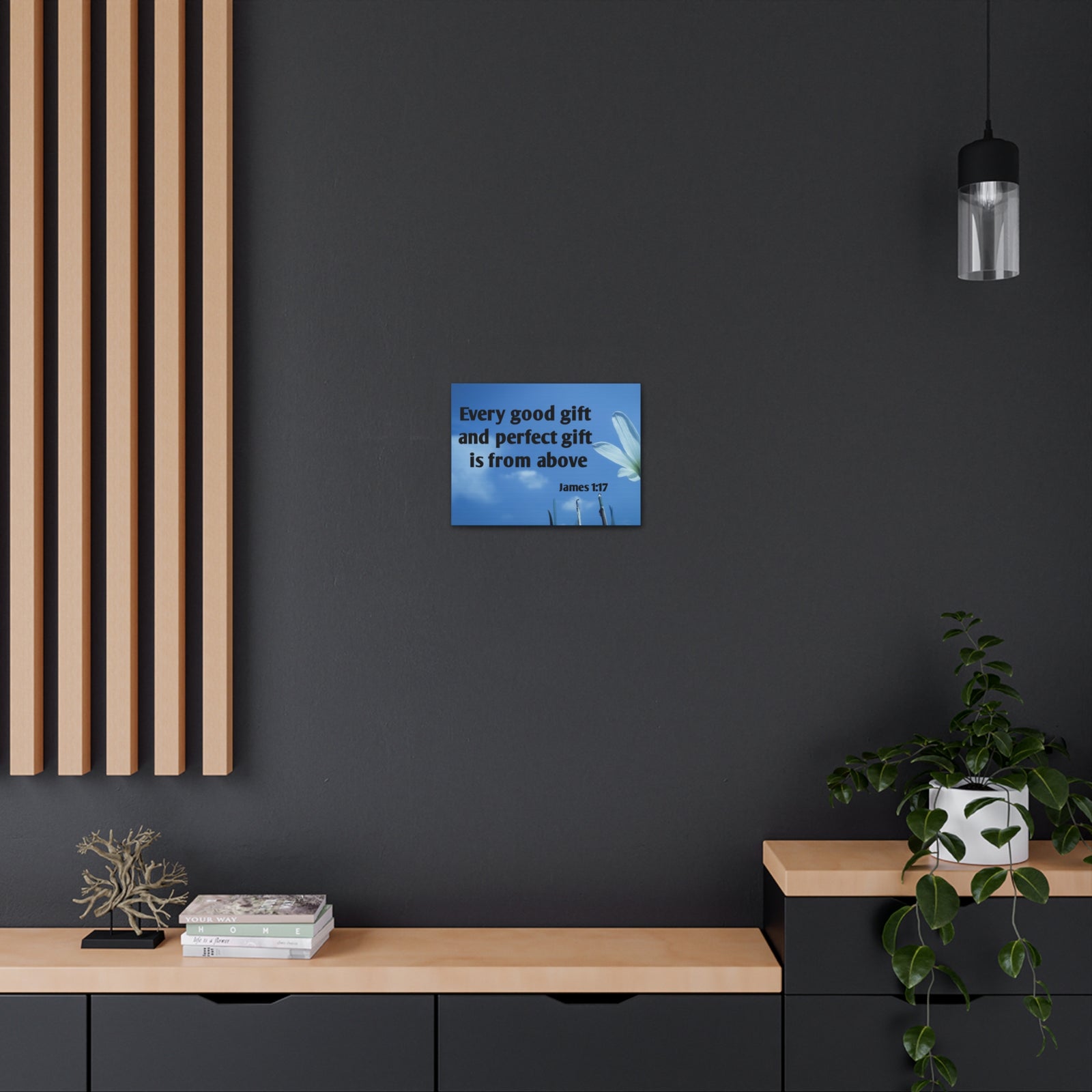 Scripture Canvas Perfect Gift James 1:17 Christian Wall Art Bible Verse Print Ready to Hang-Express Your Love Gifts