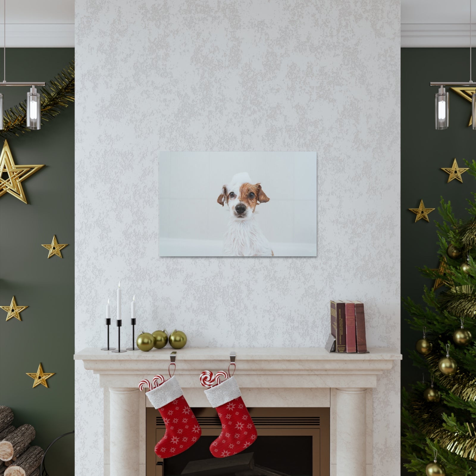Cute Jack Russell Terrier Bathee Canvas Wall Art for Home Decor Ready-to-Hang-Express Your Love Gifts