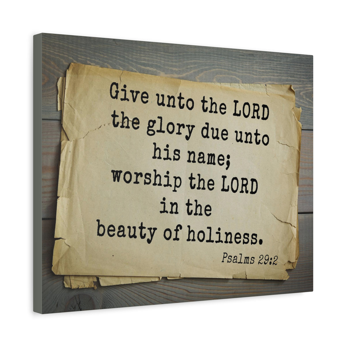 Scripture Walls Worship The Lord Psalms 29:2 Bible Verse Canvas Christian Wall Art Bible Verse Print Ready To Hang-Express Your Love Gifts