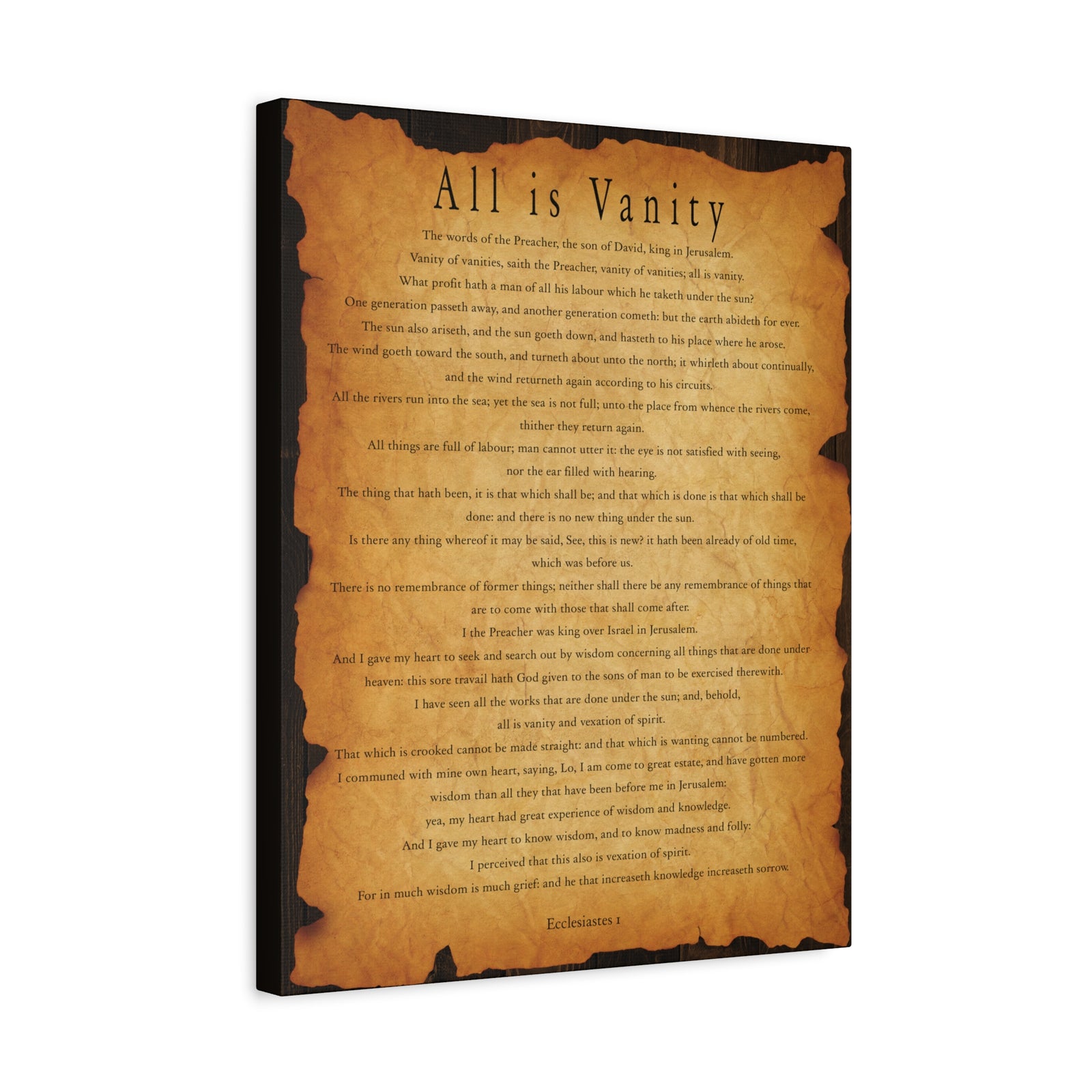 Scripture Walls All is Vanity Ecclesiastes 1 Bible Verse Canvas Christian Wall Art Ready to Hang-Express Your Love Gifts