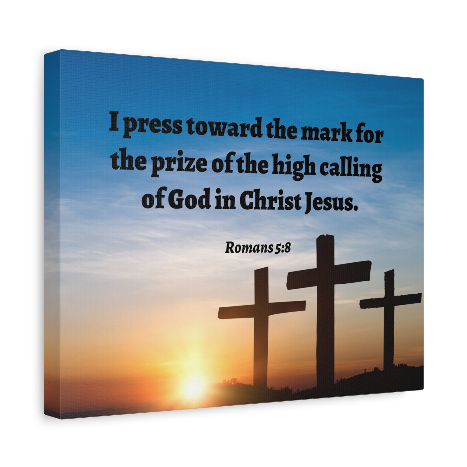 Scripture Walls High Calling Of God Romans 5:8 Bible Verse Canvas Christian Wall Art Ready to Hang-Express Your Love Gifts