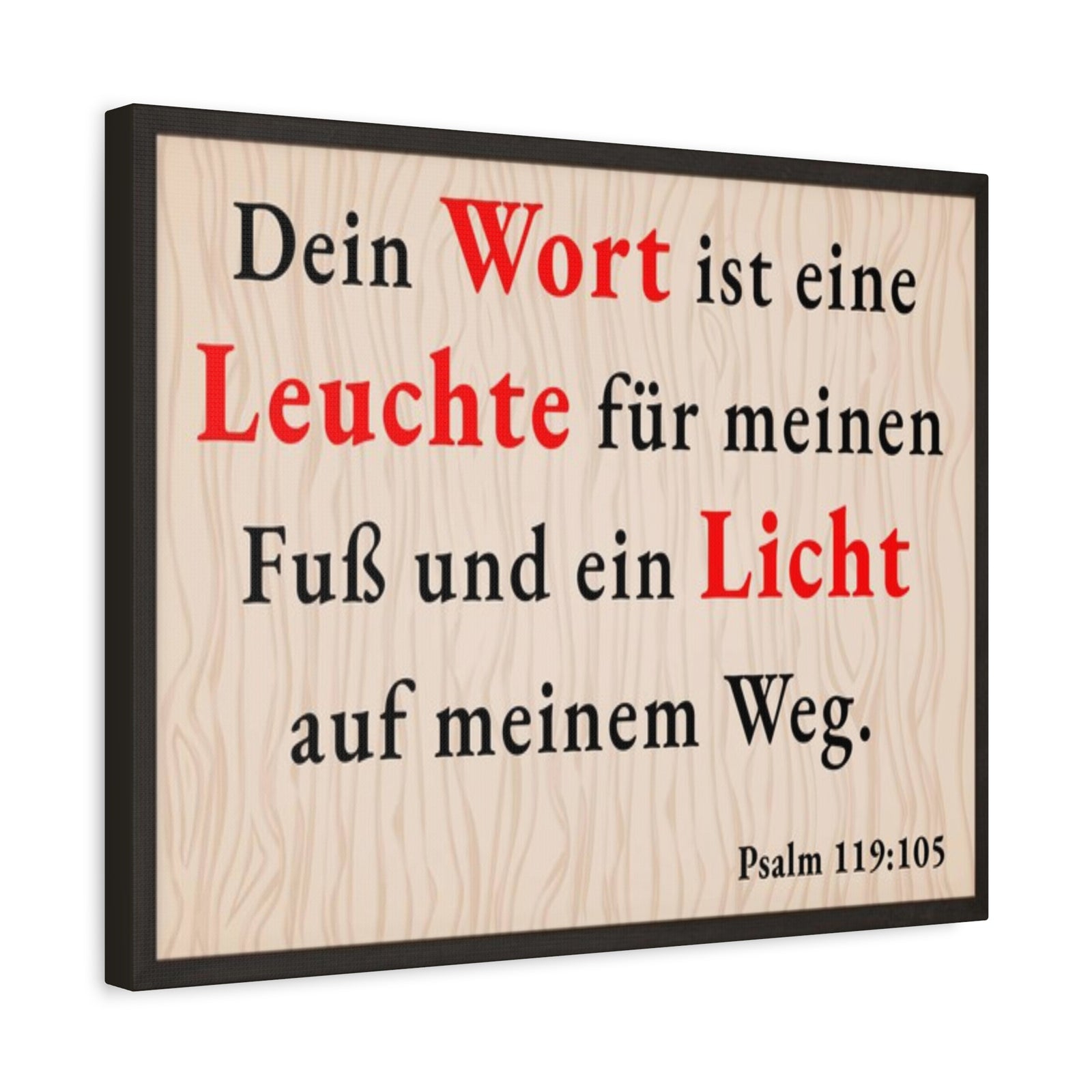 Scripture Walls Psalm 119:105 Word is Light German Bible Verse Canvas Christian Wall Art Ready to Hang Unframed-Express Your Love Gifts