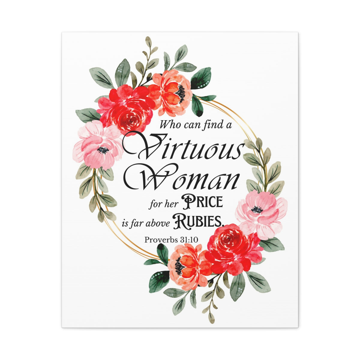 Scripture Walls Proverbs 31:10 A Virtuous Woman Bible Verse Canvas Christian Wall Art Ready to Hang Unframed-Express Your Love Gifts