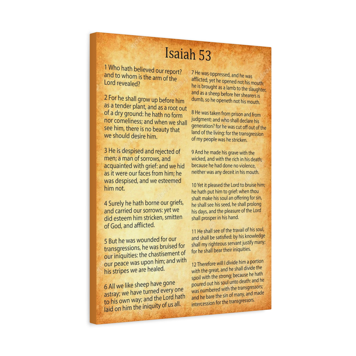 Scripture Walls Coming of Christ Isaiah 53 Chapter Gold Christian Wall Art Print Ready to Hang Unframed-Express Your Love Gifts