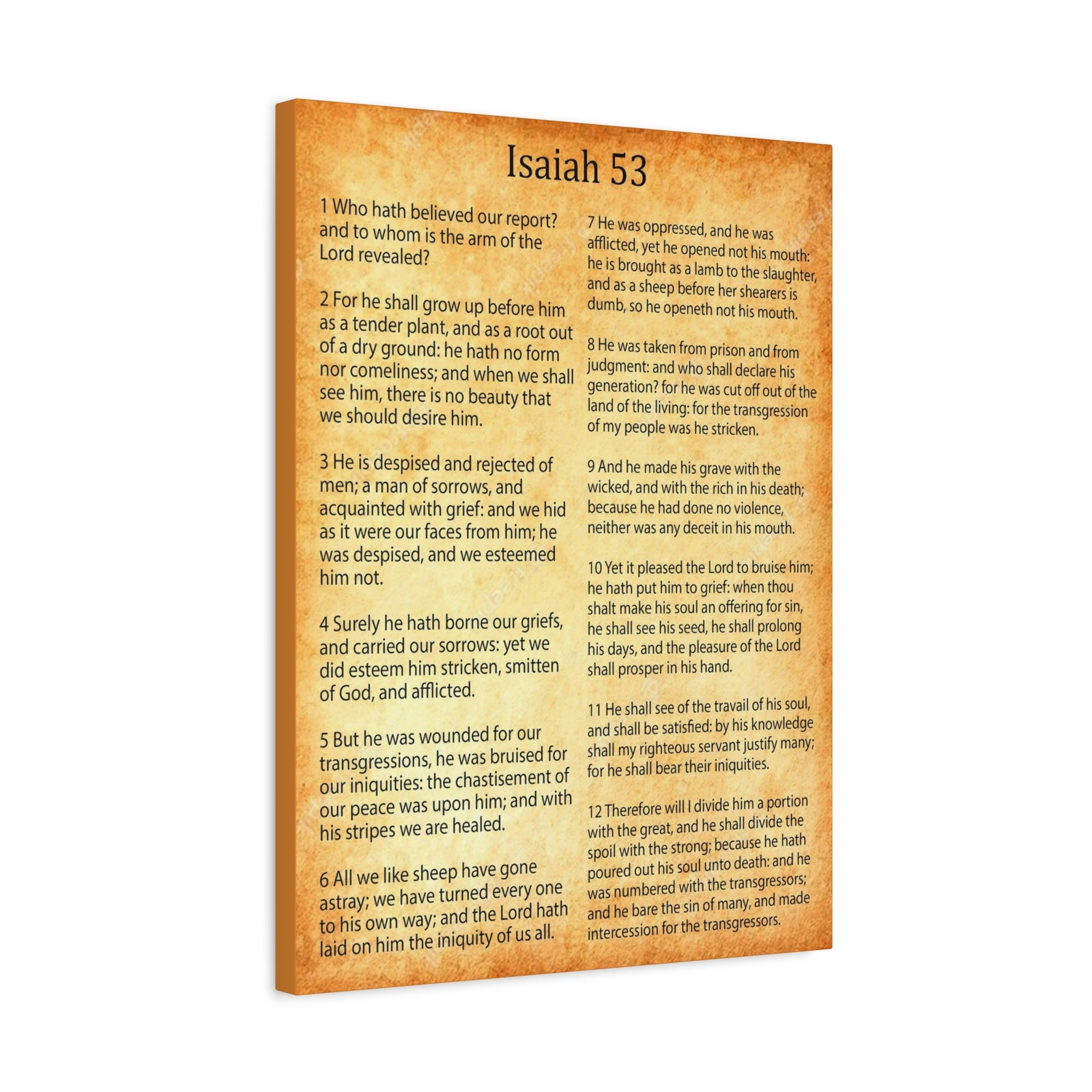 Scripture Walls Coming of Christ Isaiah 53 Chapter Gold Christian Wall Art Print Ready to Hang Unframed-Express Your Love Gifts