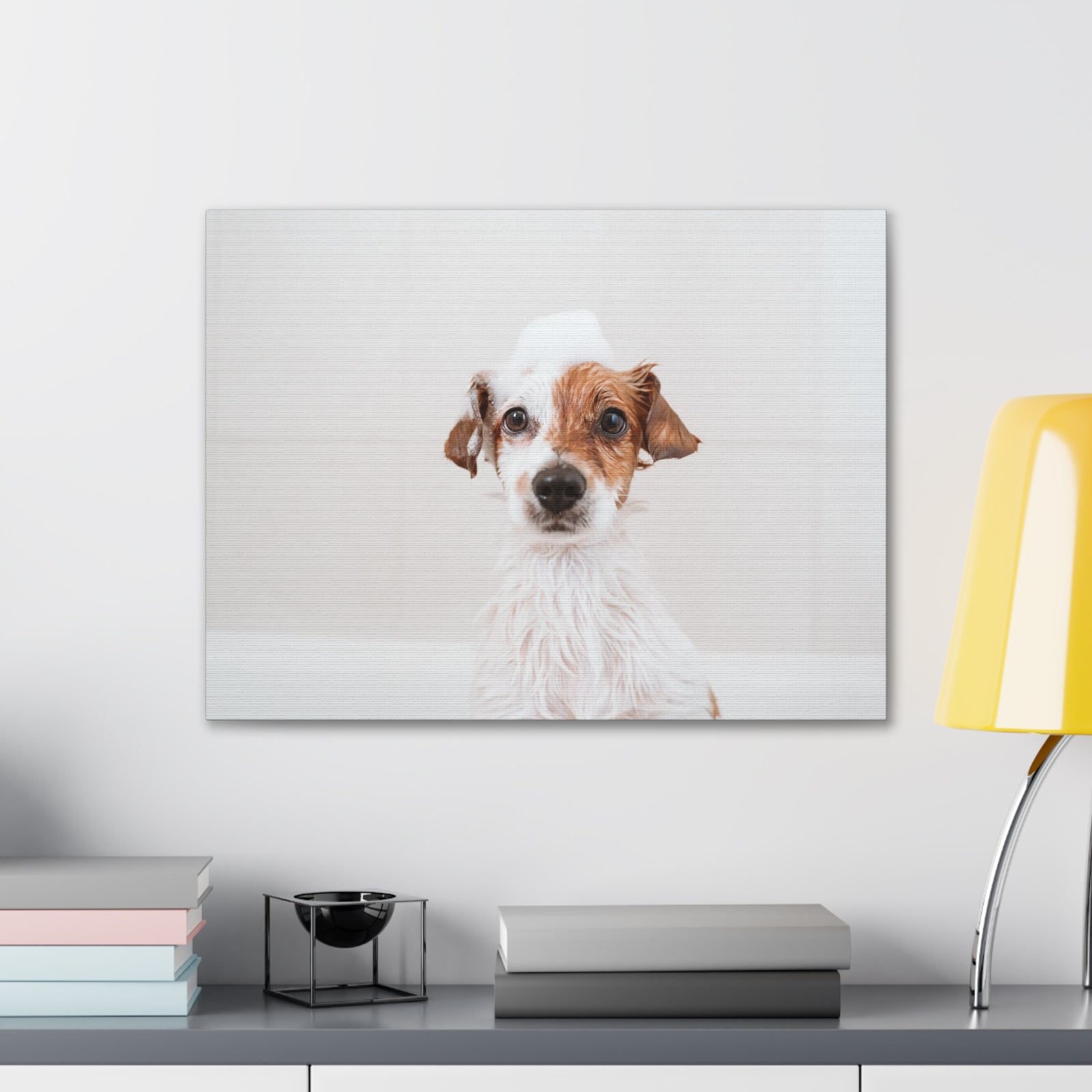 Cute Jack Russell Terrier Bathee Canvas Wall Art for Home Decor Ready-to-Hang-Express Your Love Gifts
