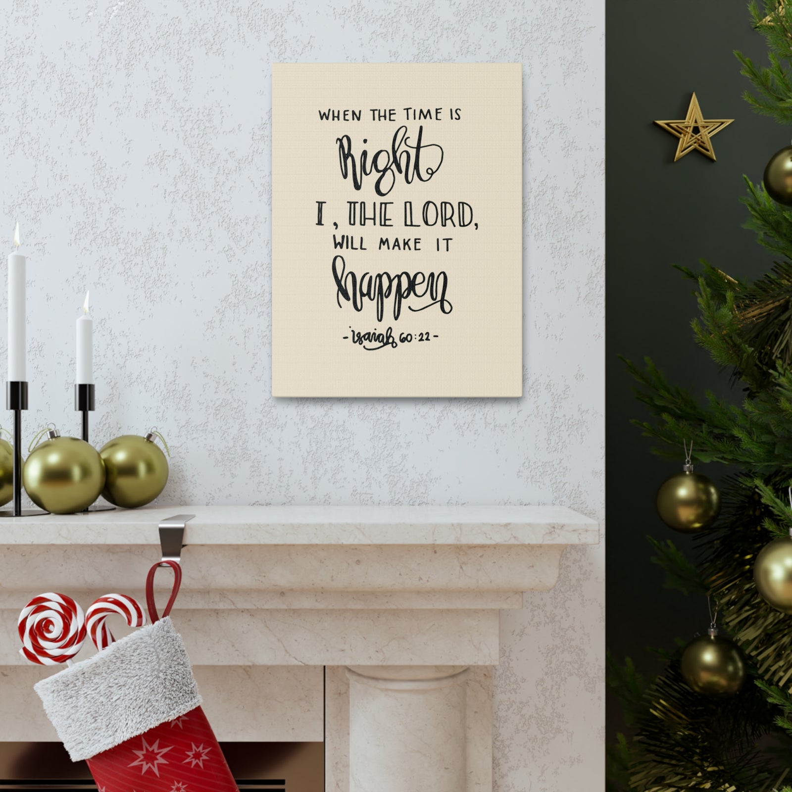 Scripture Canvas When The Time Is Right Isaiah 60:22 Christian Wall Art Bible Verse Print Ready To Hang-Express Your Love Gifts
