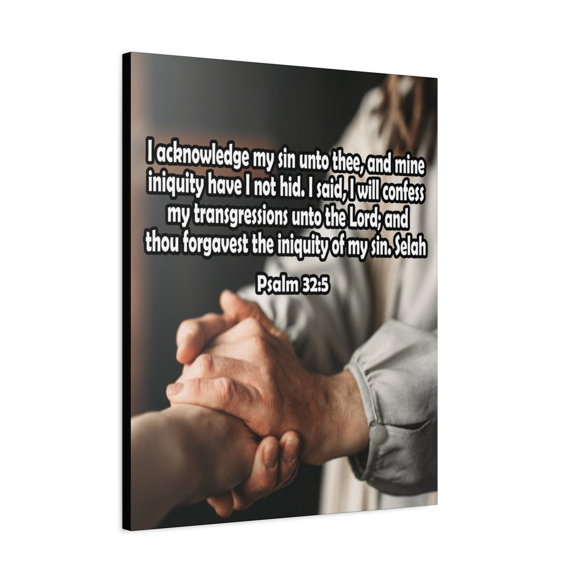 Bible Verse Canvas I Acknowledge My Sin Psalm 32:5 Christian Home Decor Scripture Art-Express Your Love Gifts