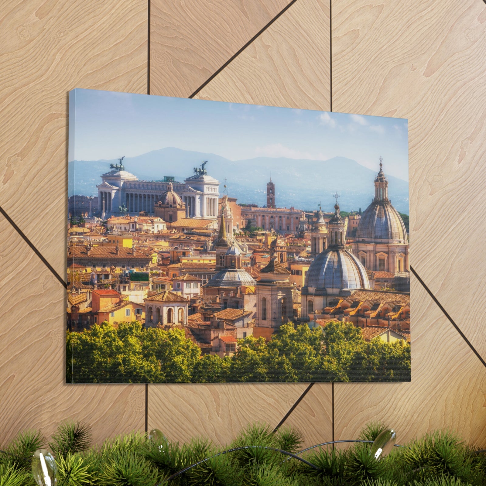 Rome Daytime Skyline Canvas Artwork High-Quality Breathtaking Stunning Cityscape for Home Decor Ready to Hang-Express Your Love Gifts