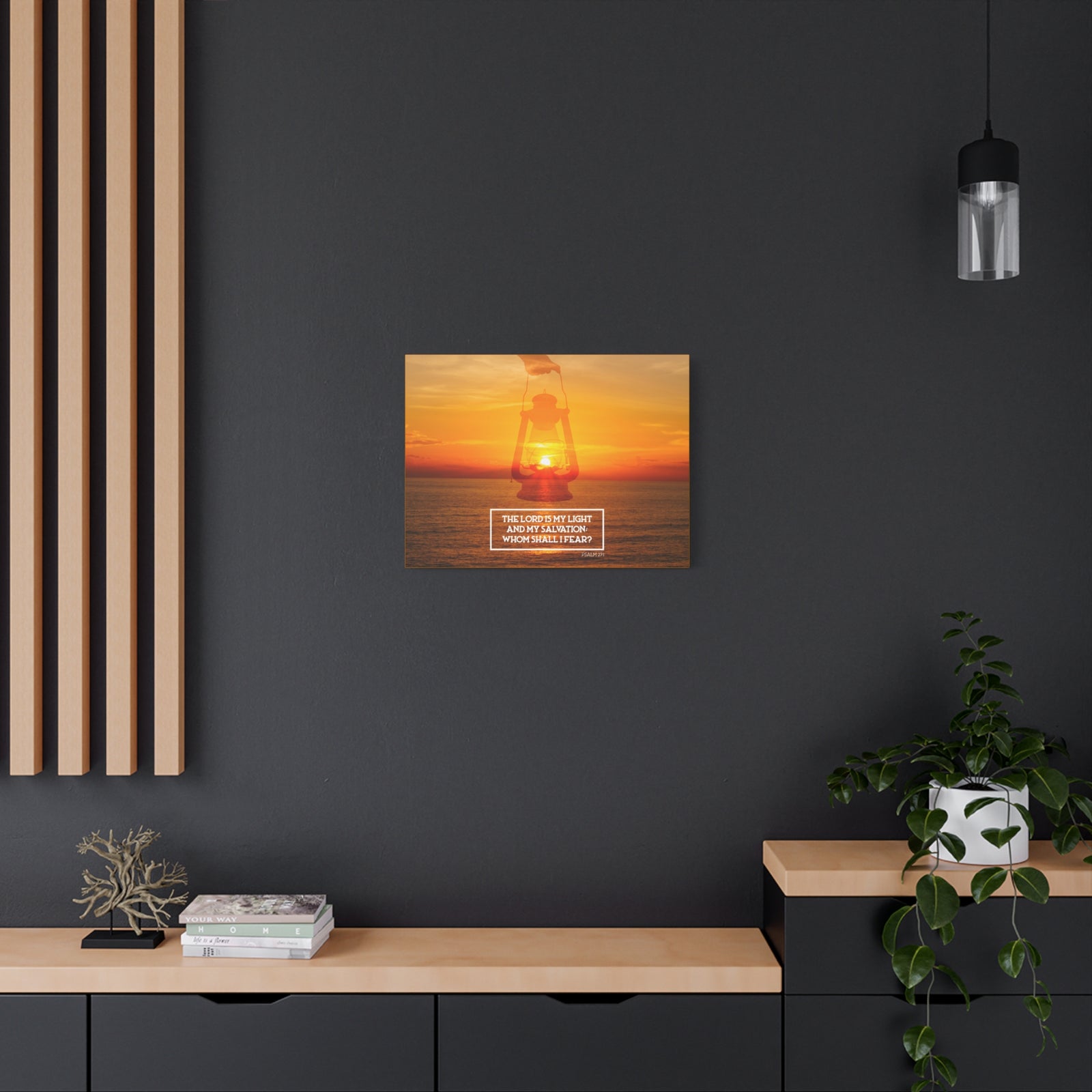 Scripture Walls Lord Is My Light Psalm 27:1 Bible Verse Canvas Christian Wall Art Ready to Hang-Express Your Love Gifts