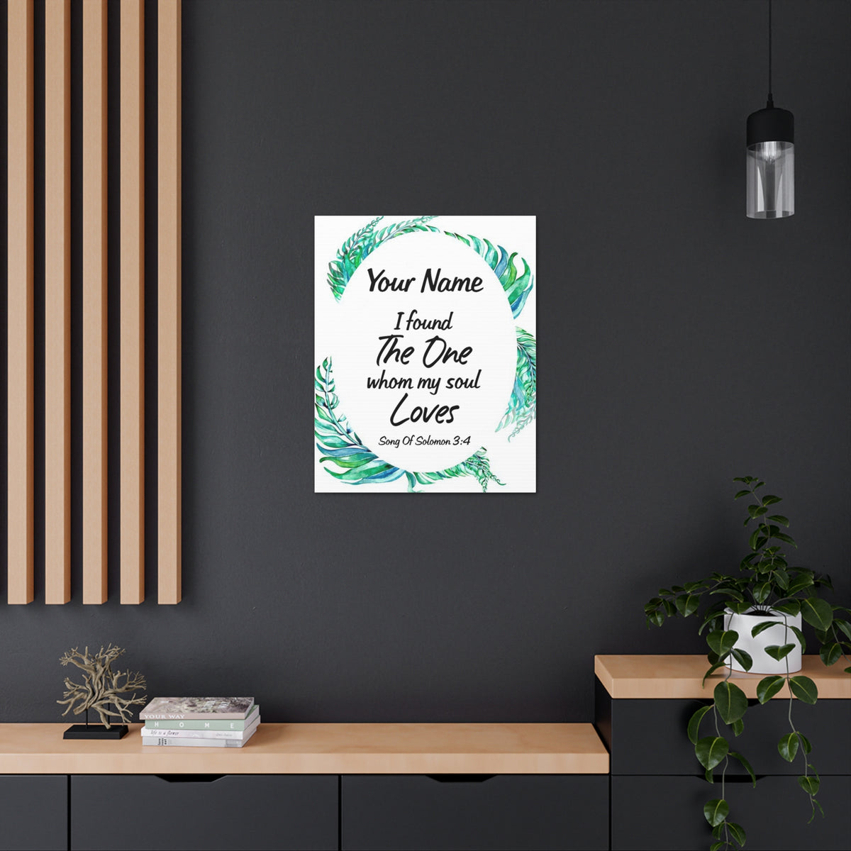 Personalized Soulmate Song Of Solomon 3:4 Bible Chapter Canvas Christian Wall Art Ready to Hang-Express Your Love Gifts