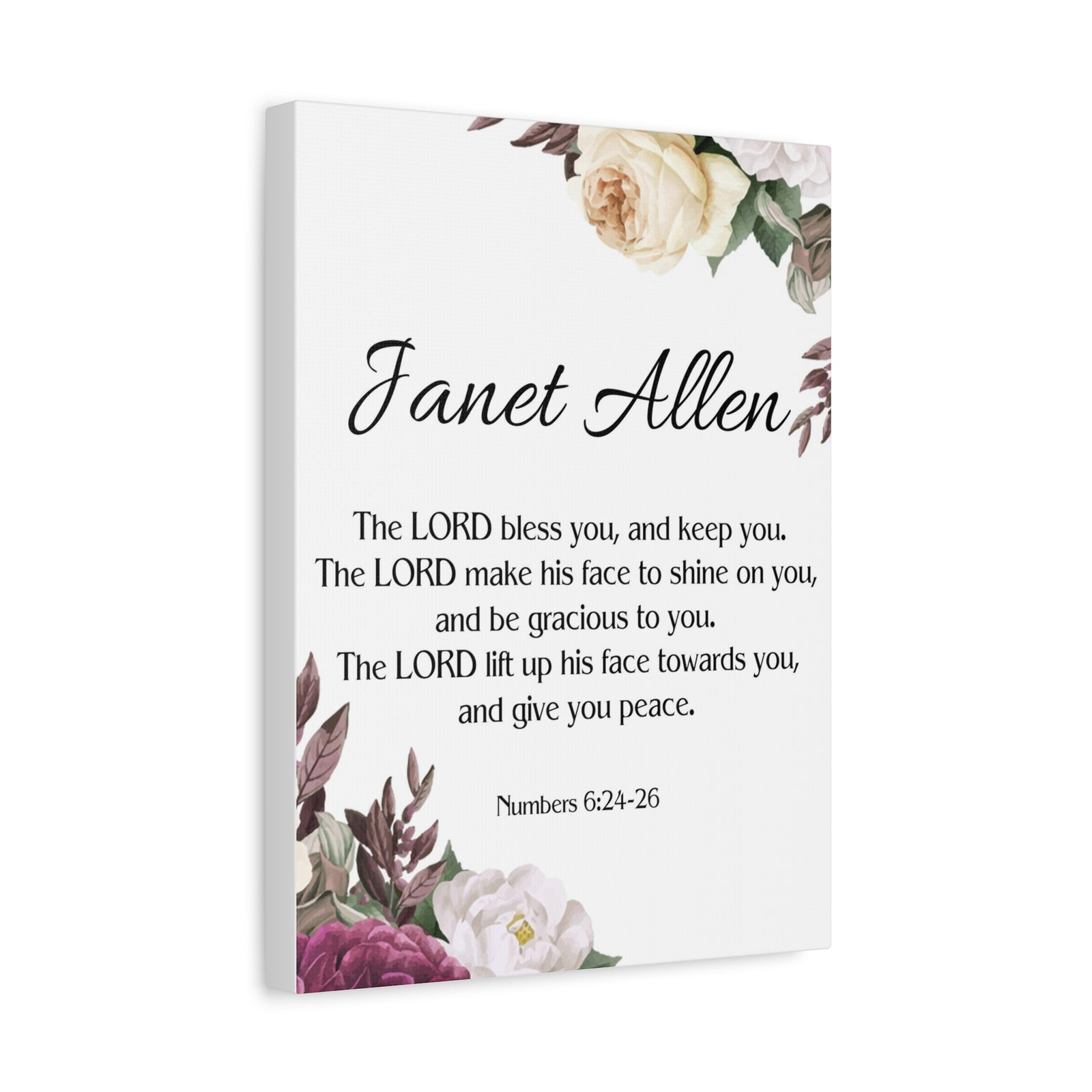 Scripture Walls Personalized Numbers 6:24-26 Bible Chapter Canvas Christian Wall Art Ready to Hang-Express Your Love Gifts