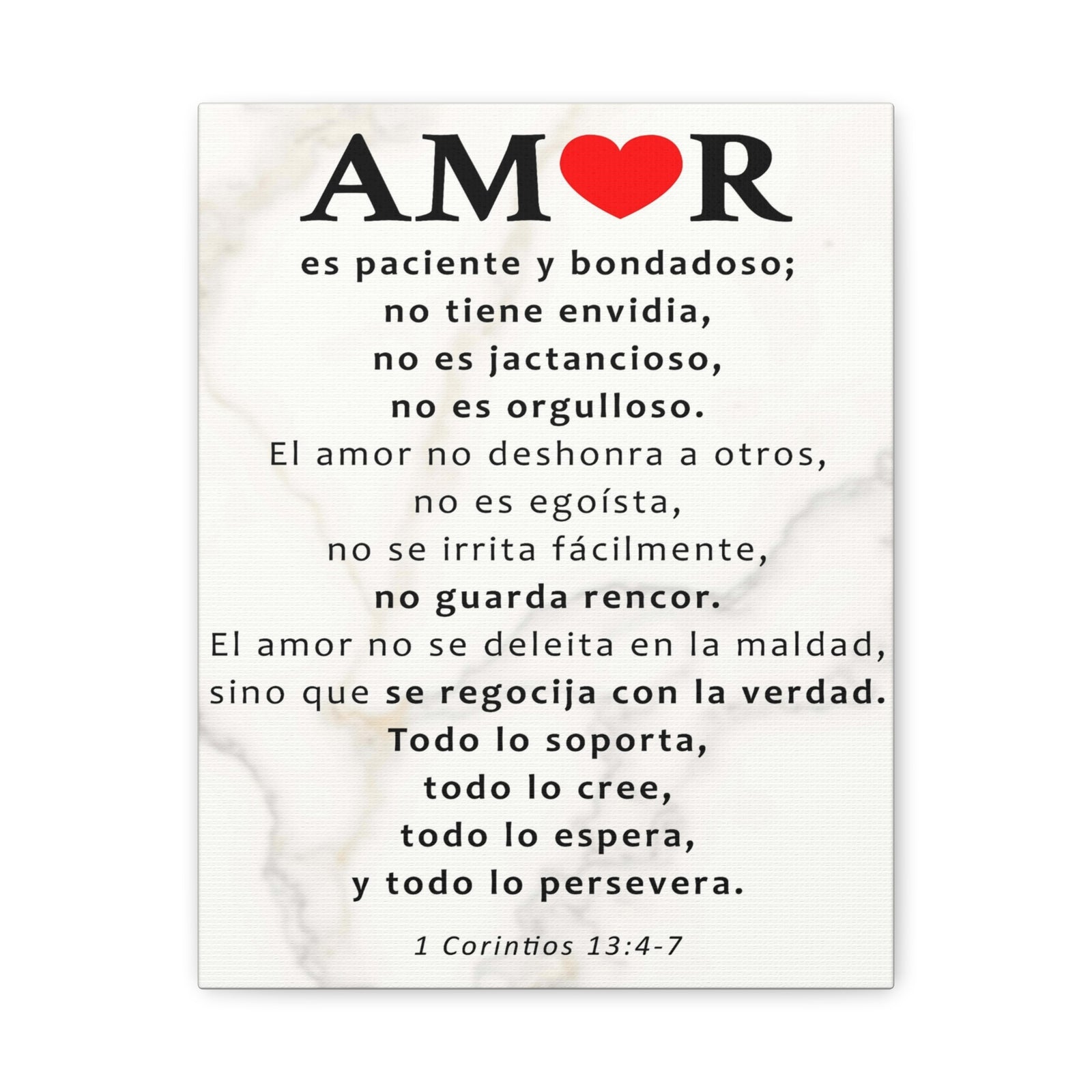 Scripture Walls Amor 1 Corintios 13:4-7 Bible Verse Canvas Christian Wall Art Ready to Hang Unframed-Express Your Love Gifts