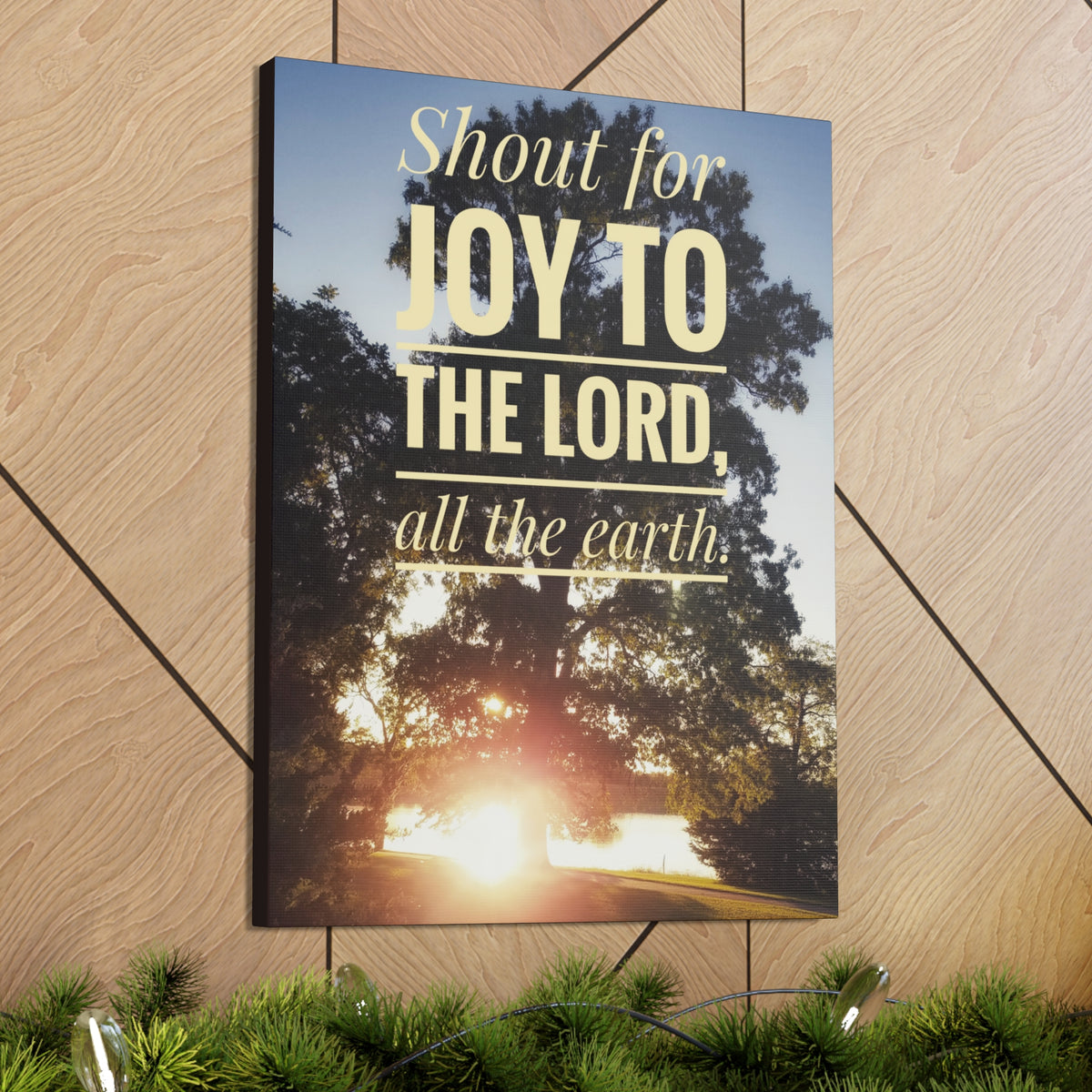 Scripture Walls Shout For Joy Psalm 100:1 Bible Verse Canvas Christian Wall Art Ready to Hang-Express Your Love Gifts