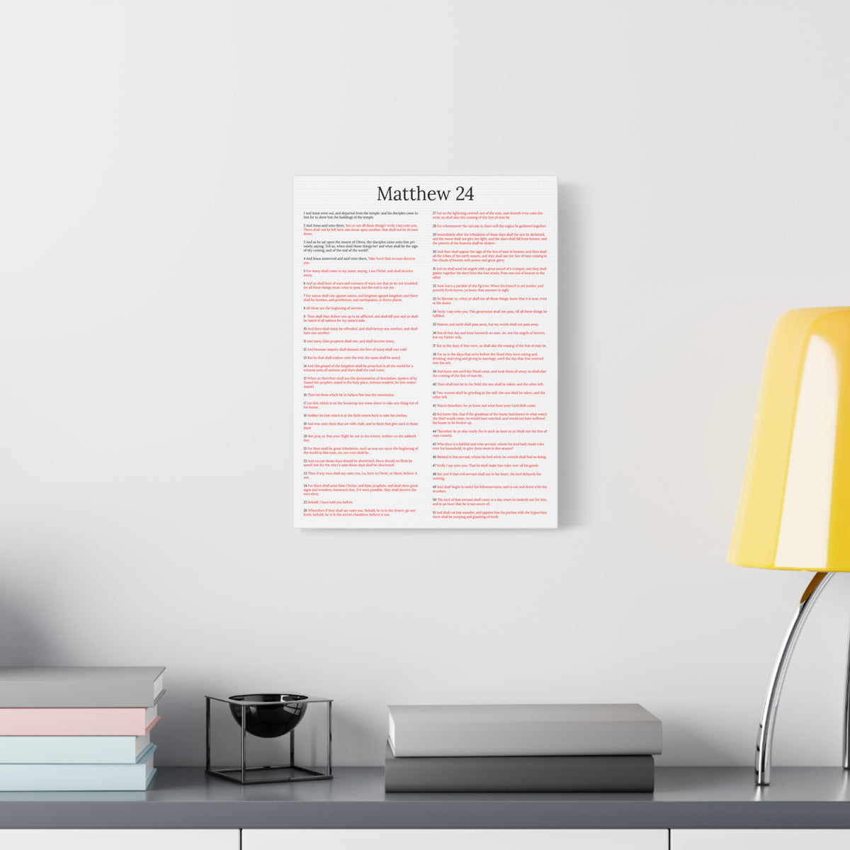 Scripture Walls Christ Words in Red Matthew 24 Chapter Christian Wall Art Print Ready to Hang Unframed-Express Your Love Gifts