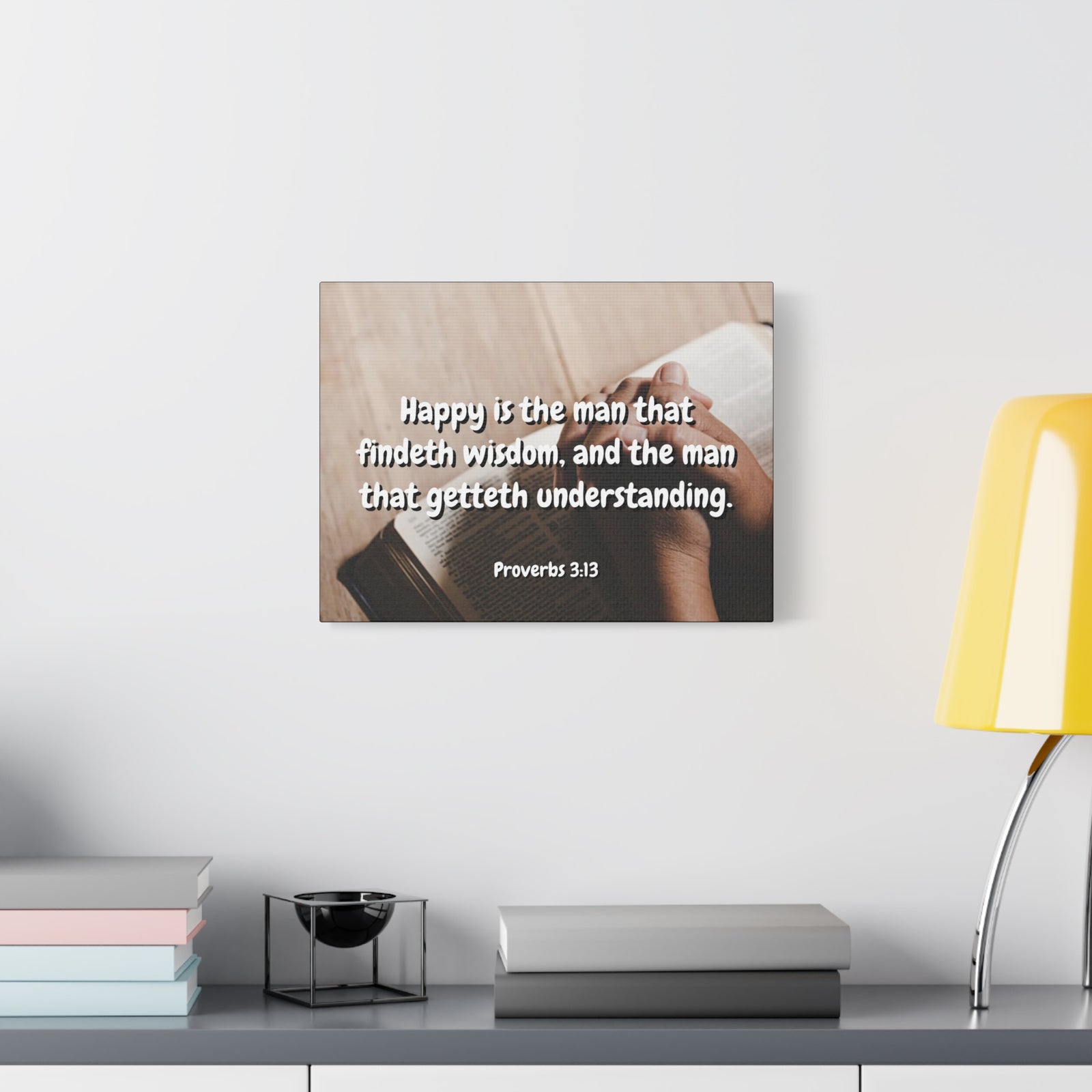 Scripture Walls Findeth Wisdom Proverbs 3:13 Bible Verse Canvas Christian Wall Art Ready to Hang-Express Your Love Gifts