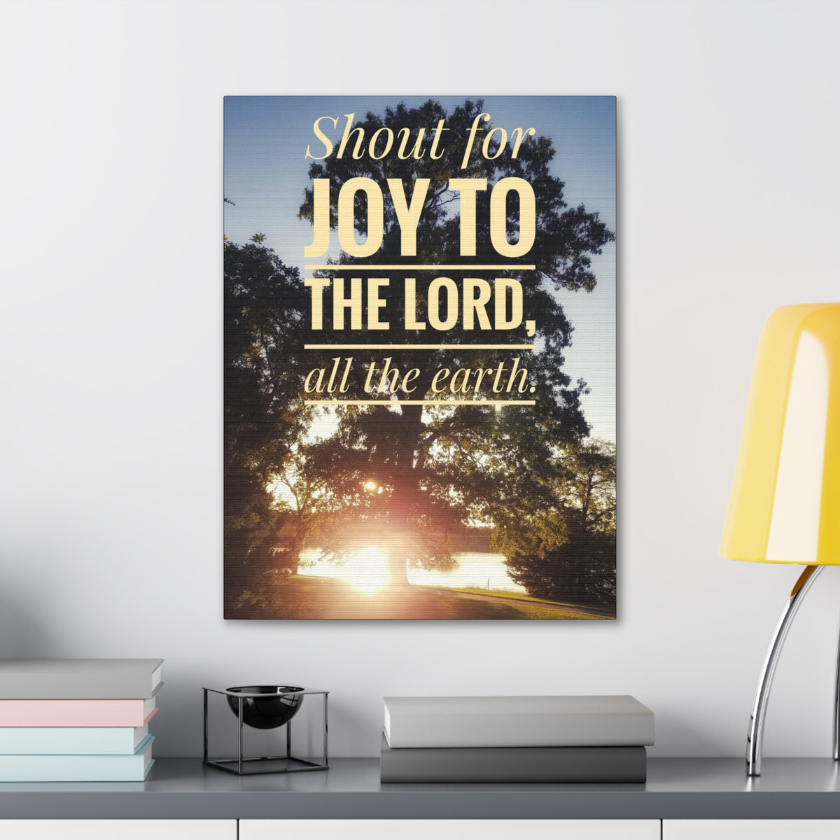 Scripture Walls Shout For Joy Psalm 100:1 Bible Verse Canvas Christian Wall Art Ready to Hang-Express Your Love Gifts