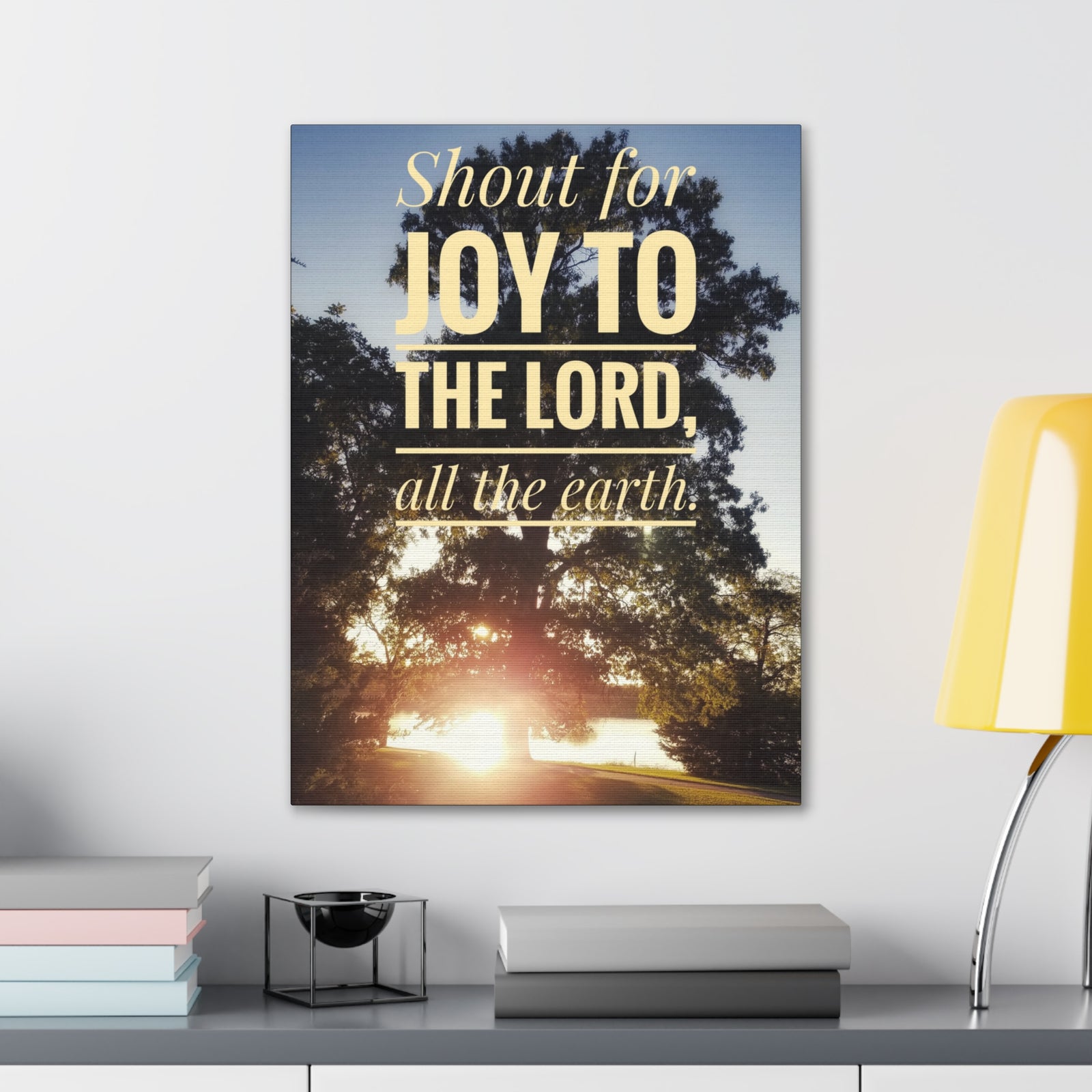 Scripture Walls Shout For Joy Psalm 100:1 Bible Verse Canvas Christian Wall Art Ready to Hang-Express Your Love Gifts