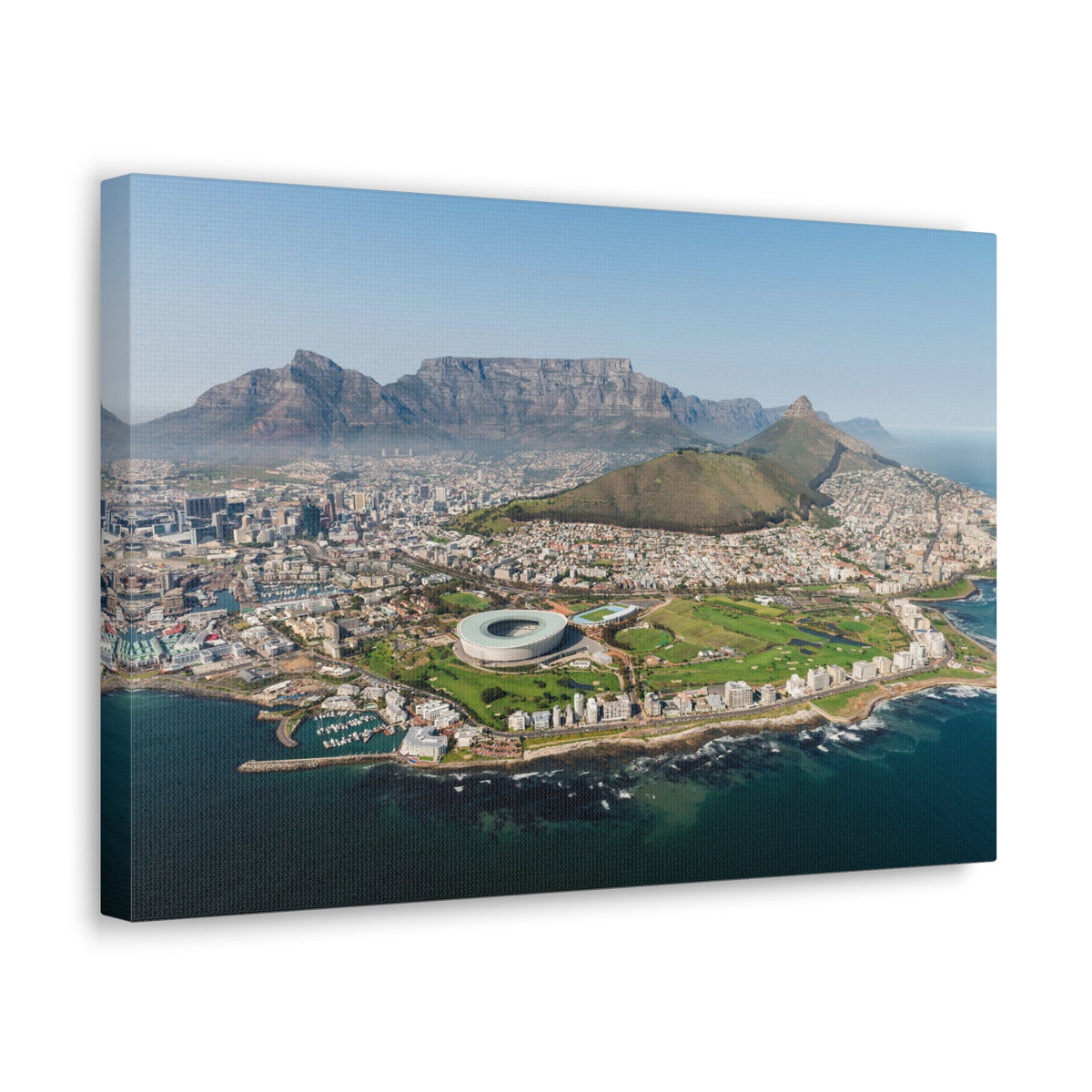 Cape Town Daytime Skyline Canvas Artwork High-Quality Breathtaking Stunning Cityscape for Home Decor Ready to Hang-Express Your Love Gifts