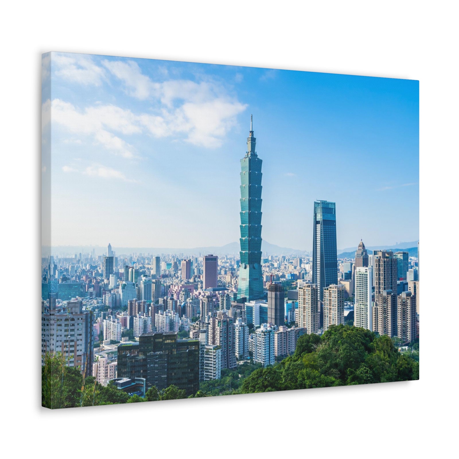 Taipei Daytime Skyline Canvas Artwork High-Quality Breathtaking Stunning Cityscape for Home Decor Ready to Hang-Express Your Love Gifts