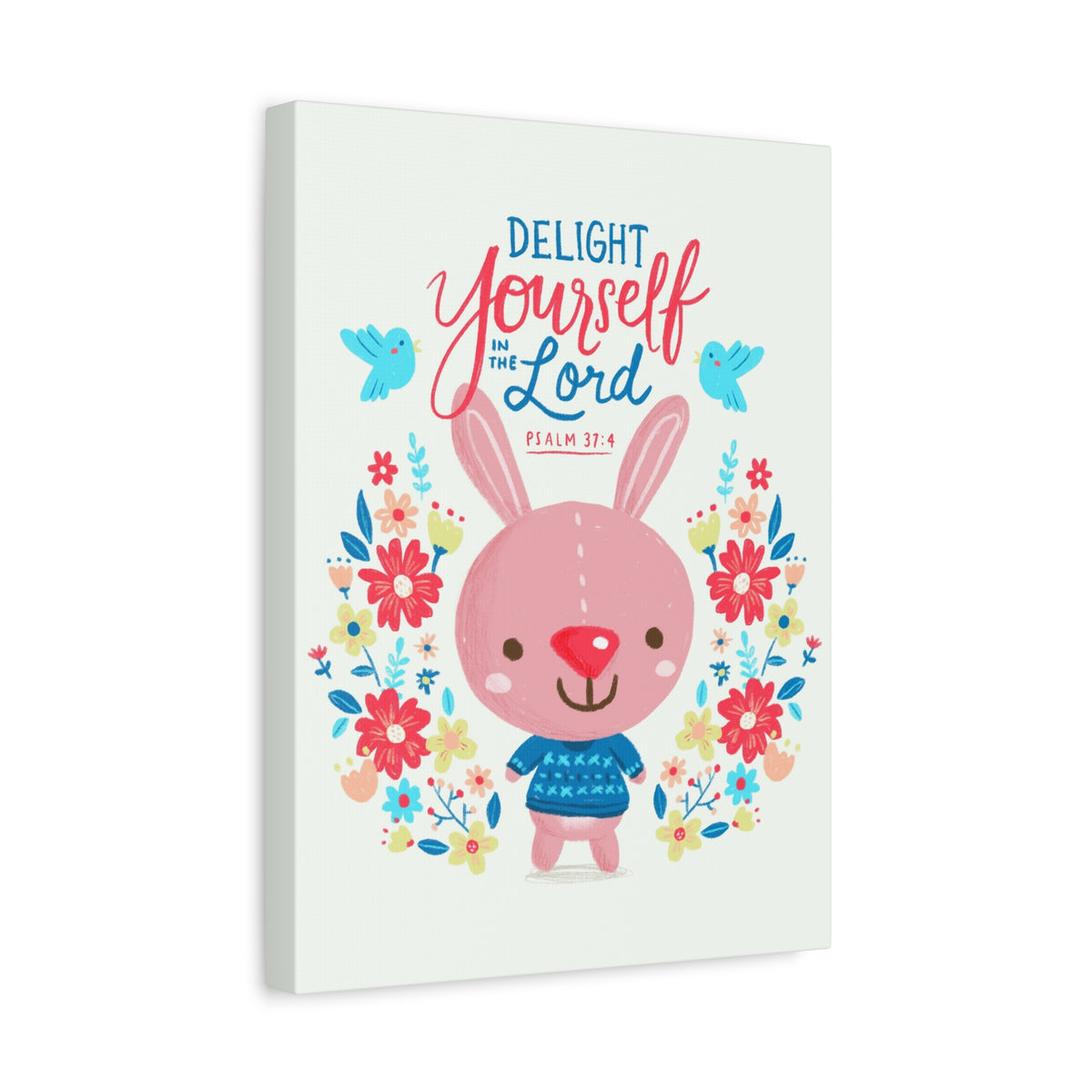 Scripture Canvas Delight Yourself Psalm 37:4 Christian Wall Art Bible Verse Print Ready to Hang-Express Your Love Gifts