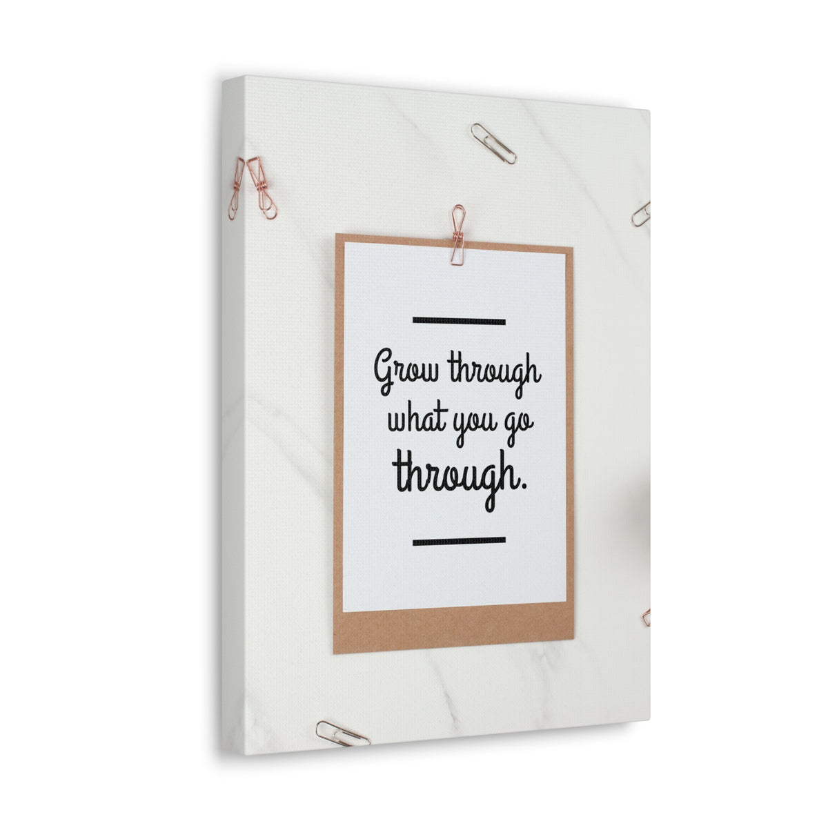 Inspirational Quote Canvas Grow Through What You Go Through Motivational Print Ready to Hang Artwork-Express Your Love Gifts