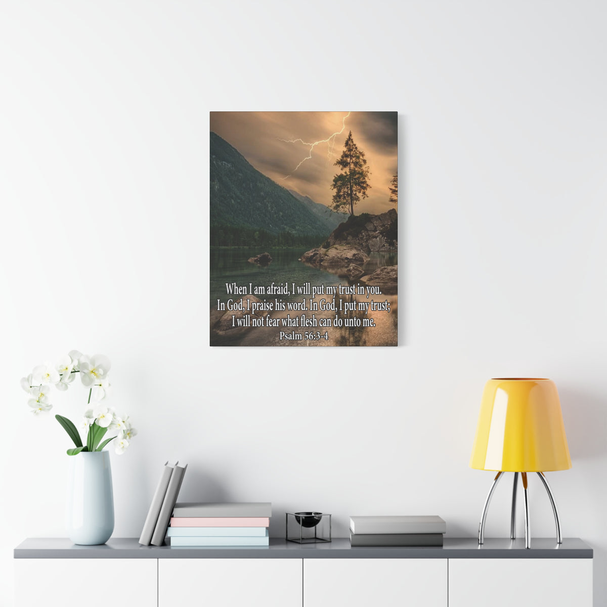 Scripture Canvas I Put My Trust in You Psalm 56:3-4 Christian Wall Art Bible Verse Print Ready to Hang-Express Your Love Gifts