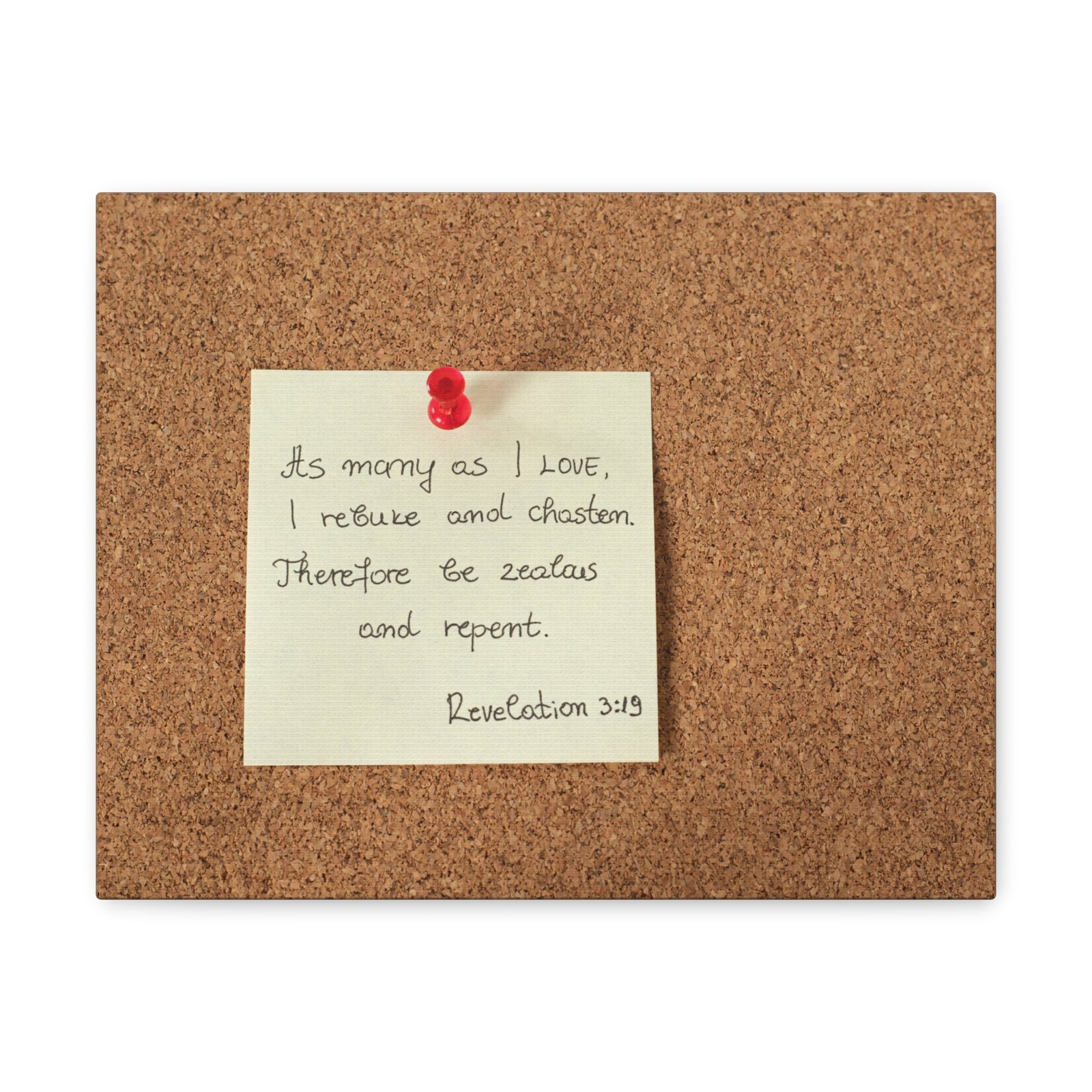 Scripture Walls Be Zealous And Repent Revelation 3:19 Bible Verse Canvas Christian Wall Art Ready to Hang-Express Your Love Gifts