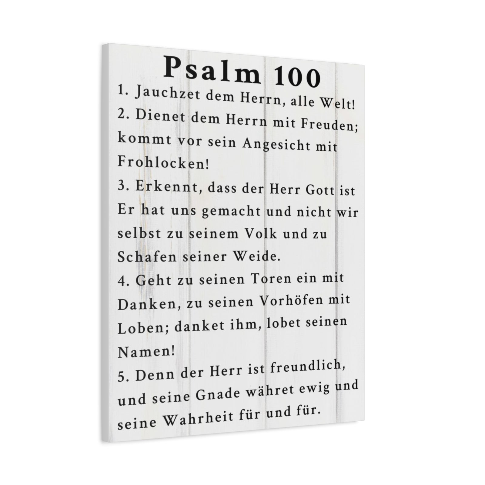 Scripture Walls Psalm 100 German White Bible Verse Canvas Christian Wall Art Ready to Hang Unframed-Express Your Love Gifts
