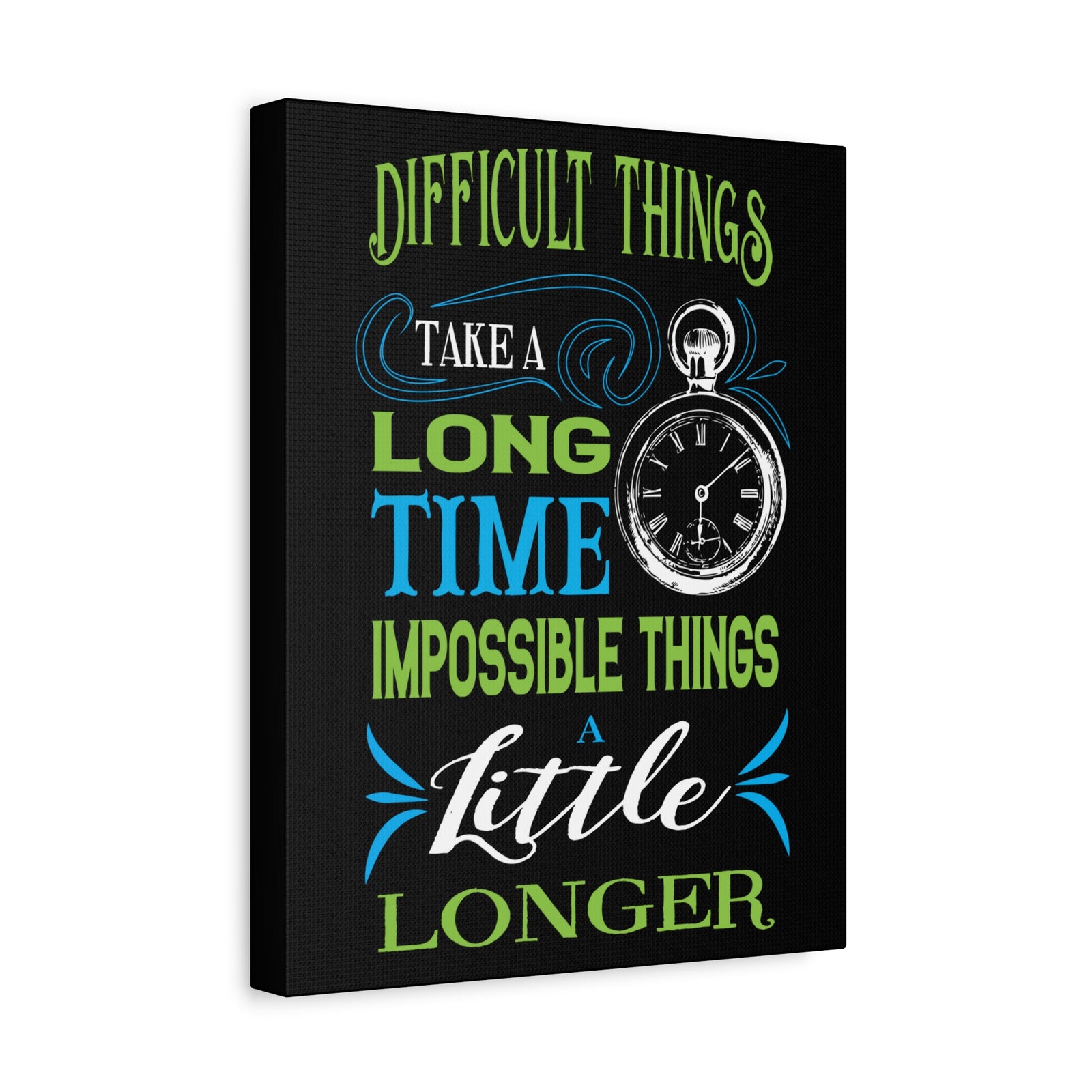 Inspirational Quote Canvas Long Time Wall Art Motivational Motto Inspiring Prints Artwork Decor Ready to Hang-Express Your Love Gifts
