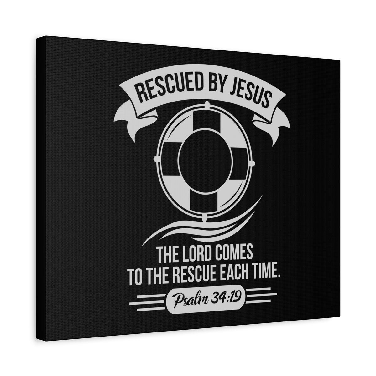 Scripture Walls Psalm 34:19 Rescued By Jesus Bible Verse Canvas Christian Wall Art Ready to Hang Unframed-Express Your Love Gifts