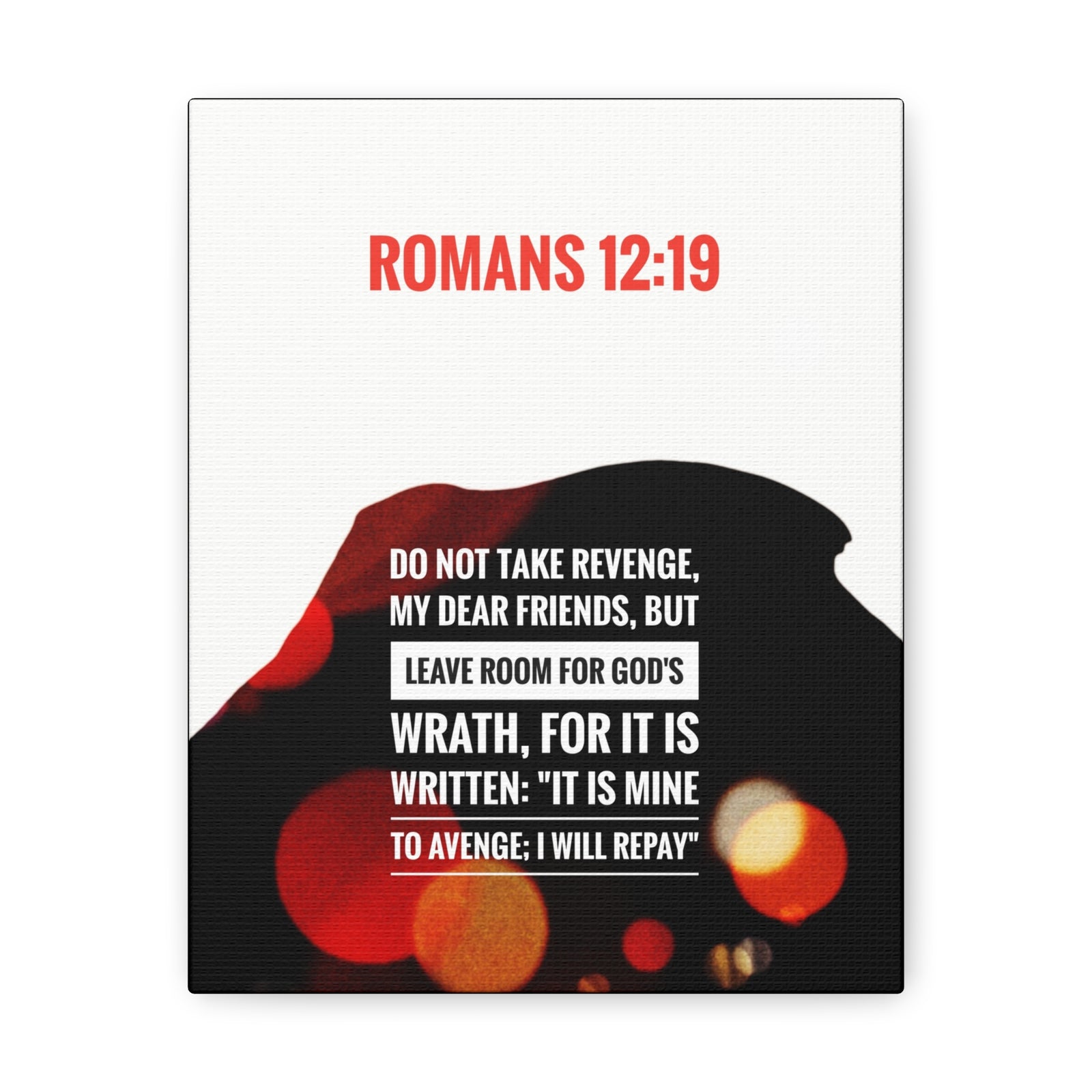Scripture Canvas Leave Room For God's Wrath Romans 12:19 Christian Wall Art Bible Verse Print Ready to Hang-Express Your Love Gifts
