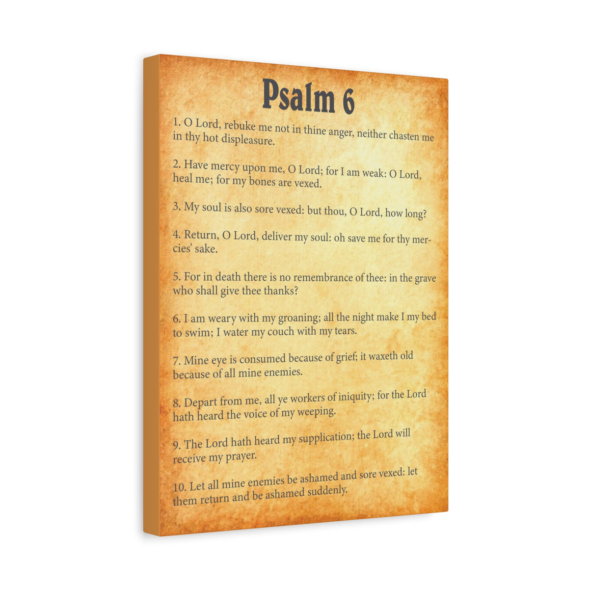 Scripture Walls Psalm 6 Gold Bible Chapter Canvas Christian Wall Art Ready to Hang-Express Your Love Gifts