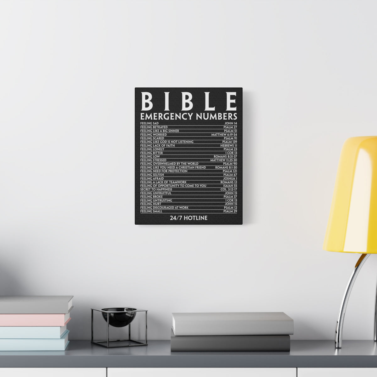 Scripture Walls Bible Emergency Hotline Numbers Bible Verse Canvas Christian Wall Art Ready to Hang Unframed-Express Your Love Gifts