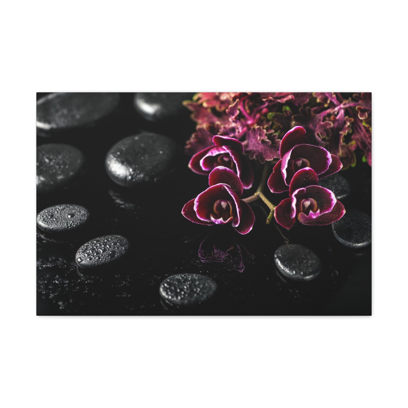 Dark Cherry Orchid Forest Floral Nature Photography Canvas Wall Art for Home Decor Ready-to-Hang-Express Your Love Gifts