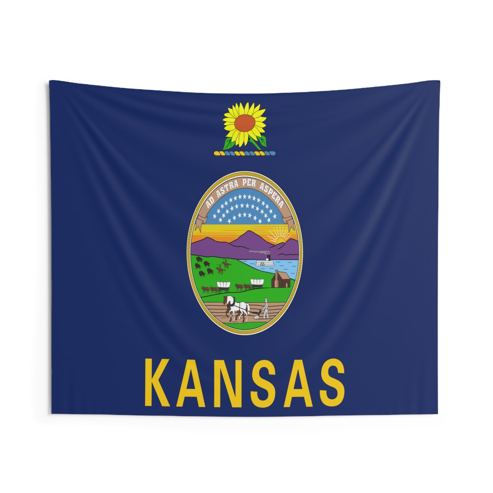Kansas State Flag Wall Hanging Tapestry-Express Your Love Gifts
