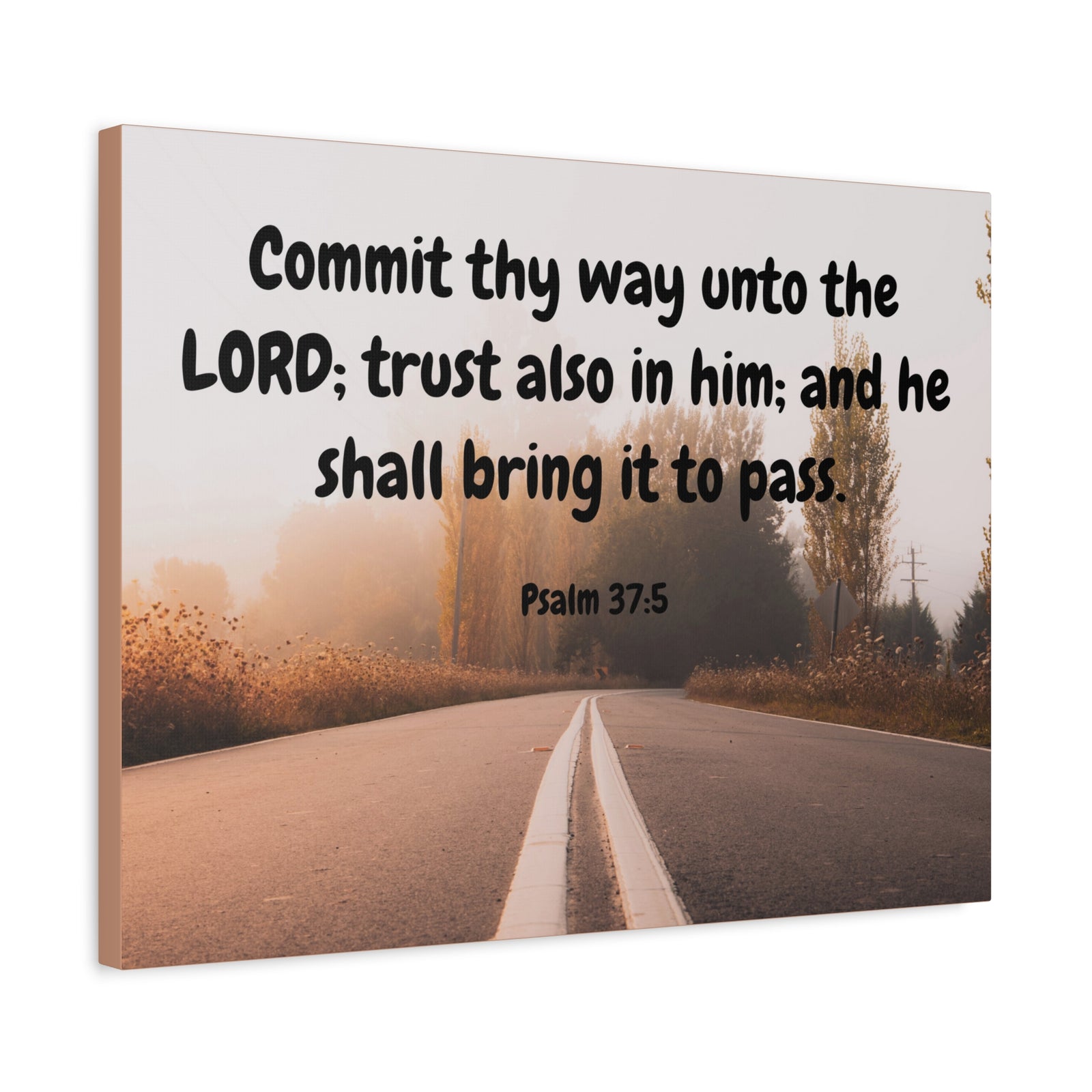 Scripture Canvas Commit Thy Way Psalms 37:5 Christian Wall Art Bible Verse Print Ready to Hang-Express Your Love Gifts