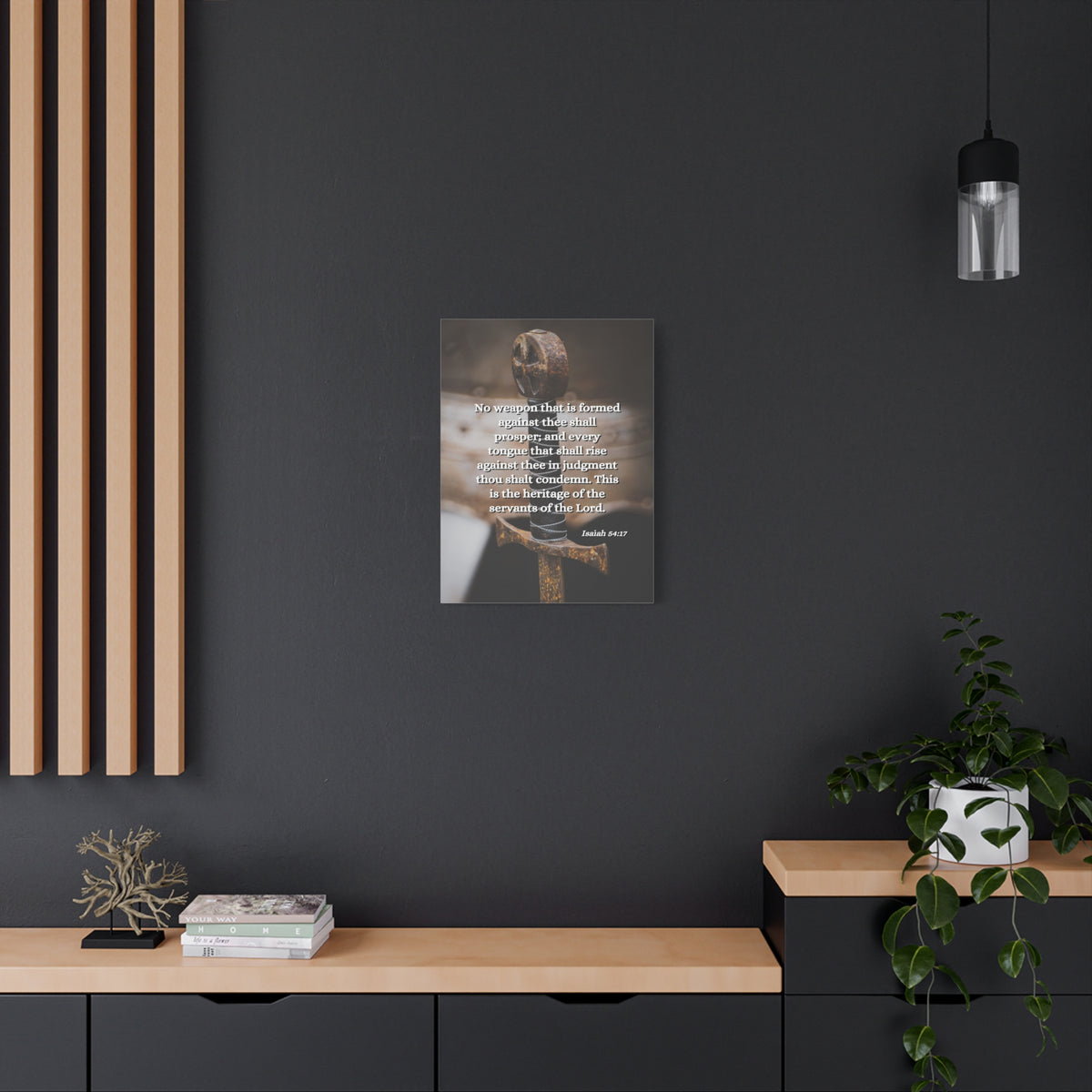 Scripture Walls No Weapon Isaiah 54:17 Bible Verse Canvas Christian Wall Art Ready to Hang-Express Your Love Gifts