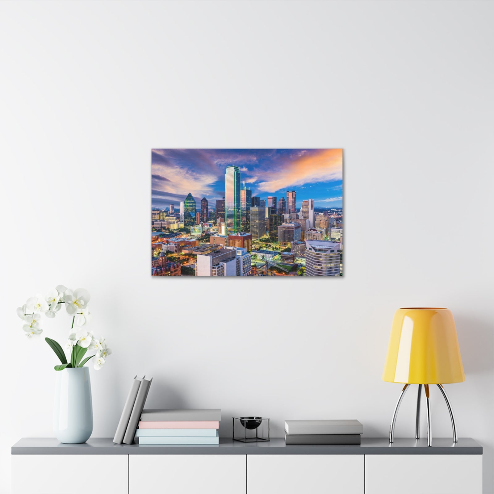 Dallas Daytime Skyline Canvas Artwork High-Quality Breathtaking Stunning Cityscape for Home Decor Ready to Hang-Express Your Love Gifts