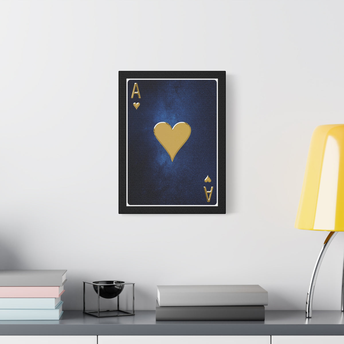 Ace Of Hearts Space Background Playing Card Canvas Wall Art for Home Decor Ready-to-Hang-Express Your Love Gifts